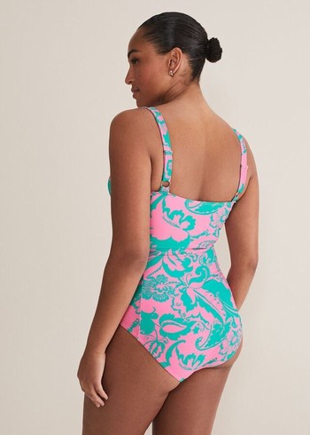 Phase Eight Paisley Printed Swimwear Green/Pink Australia | NO1097453